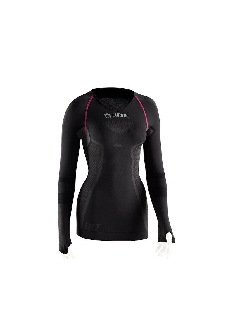 Дамска термо тениска с дълъг ръкав - Cristallo - тъмно сиво-фуксия Lurbel