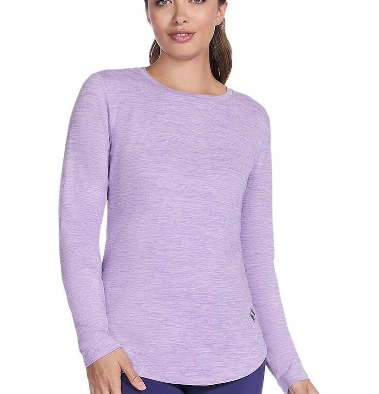 Дамска туника  GO DRI Swift с дълъг ръкав и кръгло деколте - Виолетов Skechers