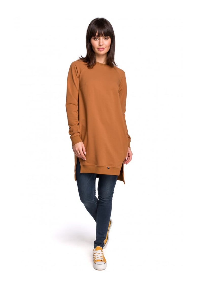 Дамска туника - Памук/Еластан - Кафява - Кафяв OEM