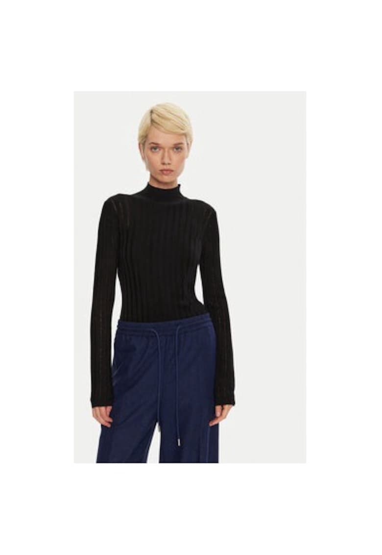 Дамска черна вълнена блуза Черен BOSS