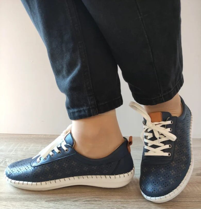 Дамски Ежедневни Обувки  24280 - Перфорирани - Тъмносини - Сини - Син Caspian