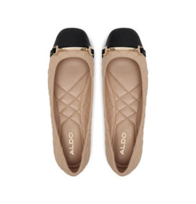 Дамски балетки  естествена кожа - черно/бежово Aldo
