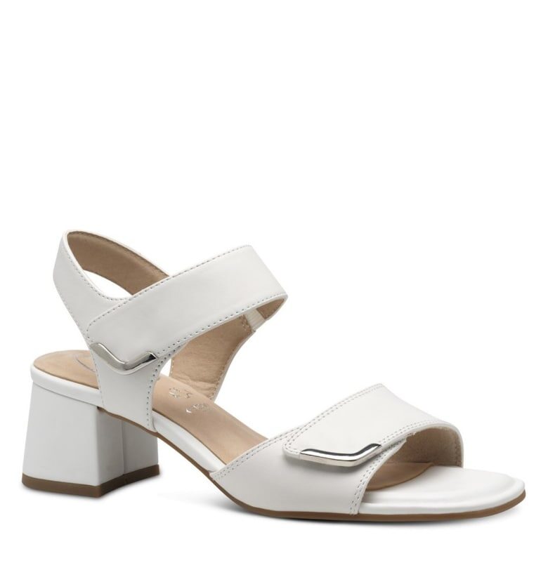 Дамски бели сандали от кожа  Comfort 88317-44-108 07631 Tamaris