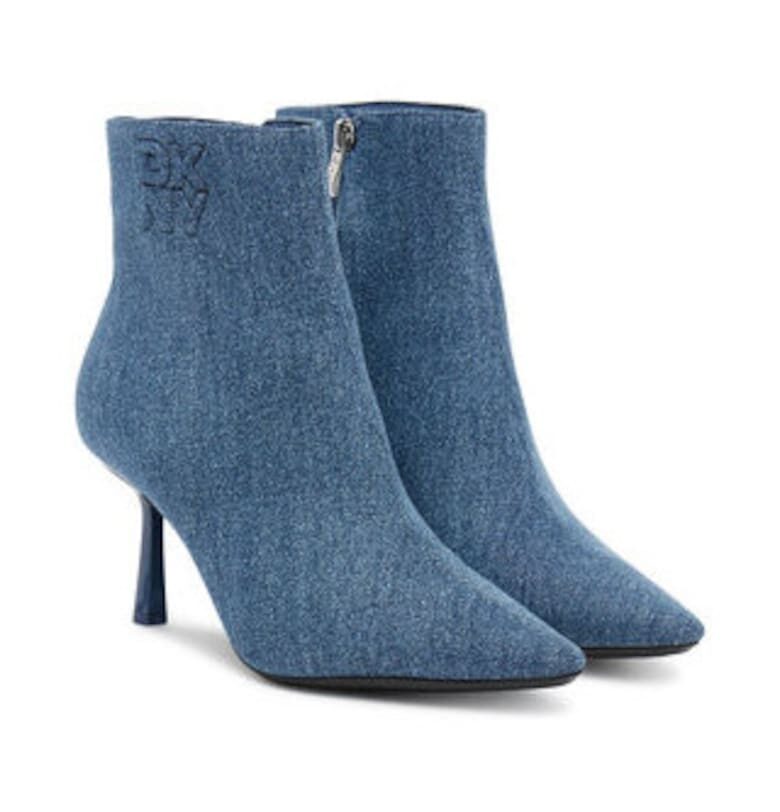 Дамски боти -  305247995 - текстилен материал - син DKNY