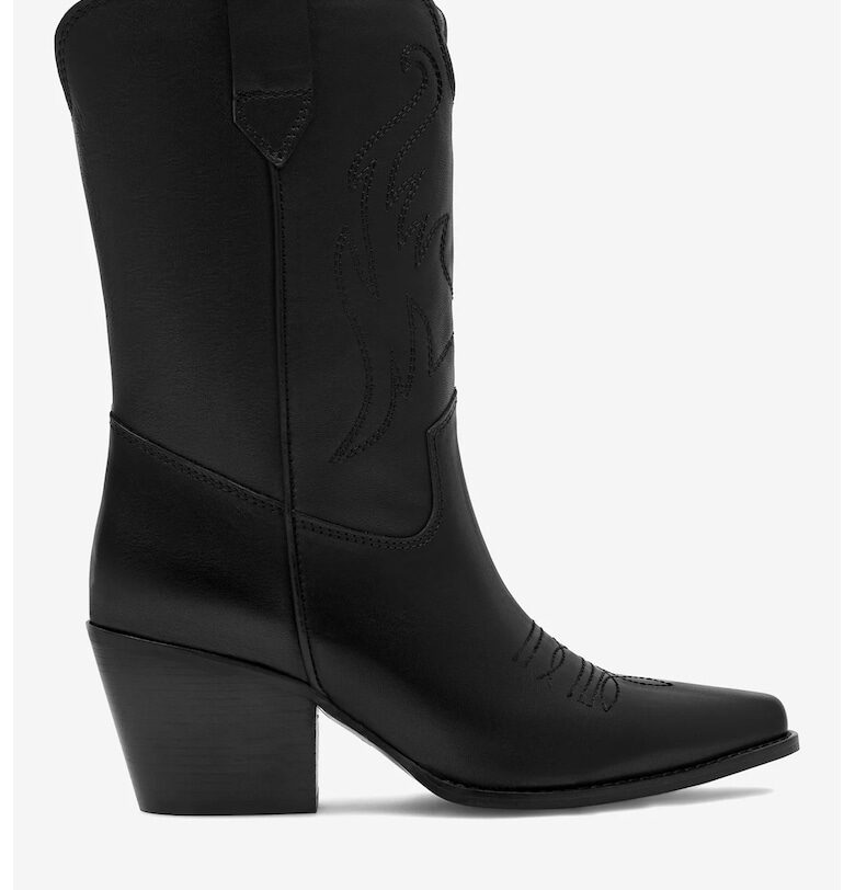 Дамски боти  5905588093084 - Естествена кожа - Черни BADURA