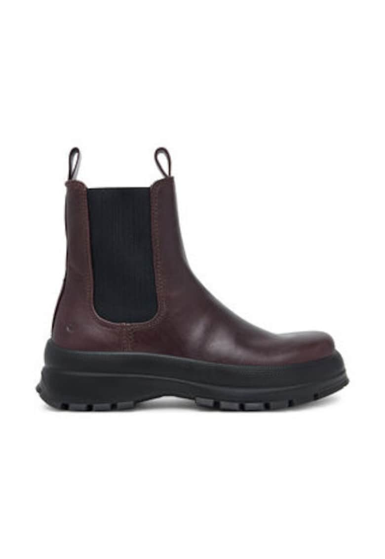 Дамски боти - Chelsea - естествена кожа - вишнев Ecco