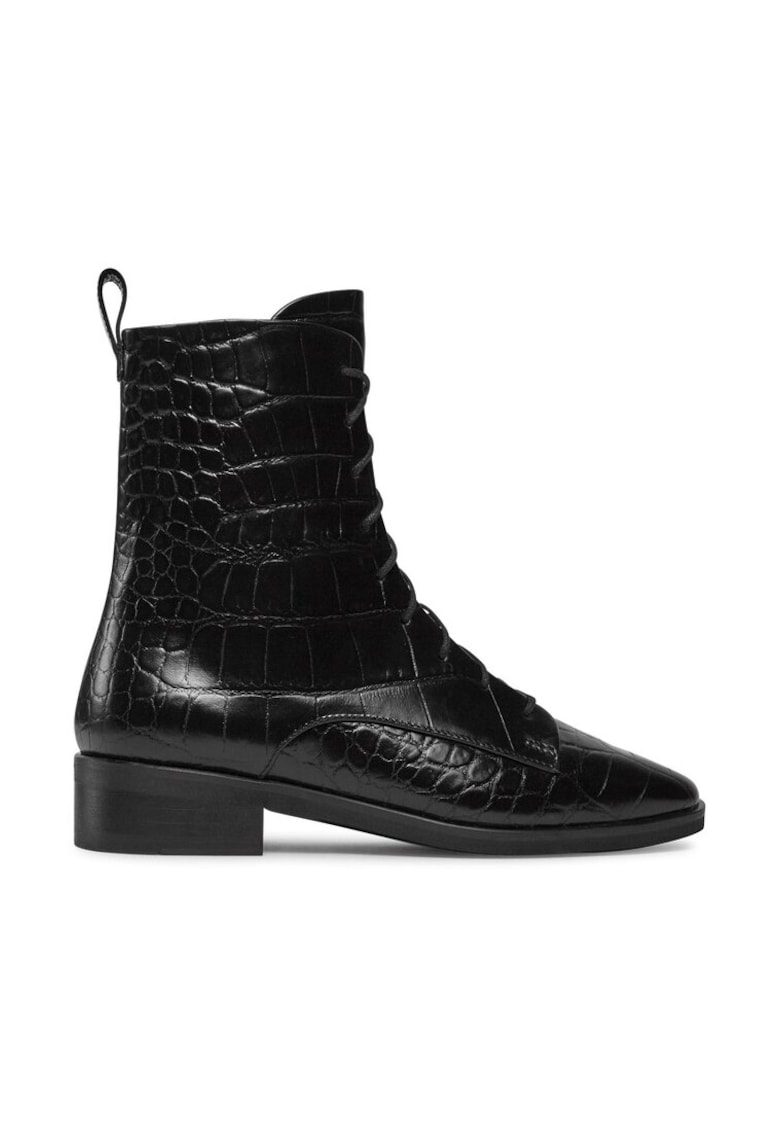 Дамски боти до глезена - 303531 - Естествена кожа - Черен Balagan