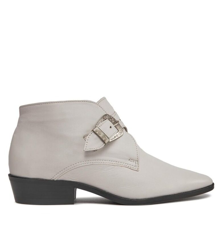 Дамски боти до глезена -  30388957936 - Естествена кожа - Бели Balagan