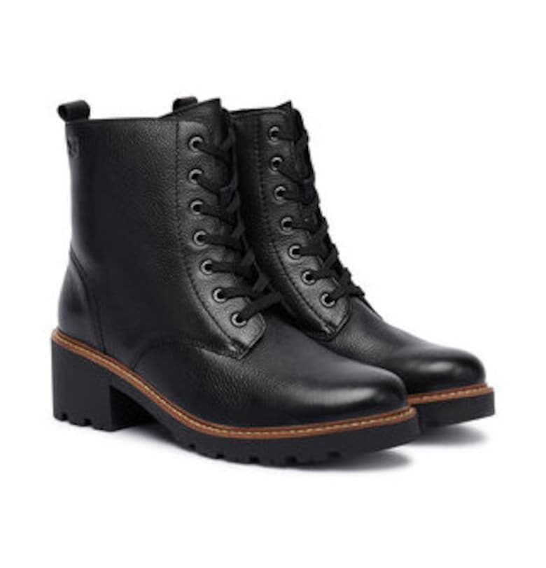 Дамски боти до глезена -  305256867 - естествена кожа - черни Caprice