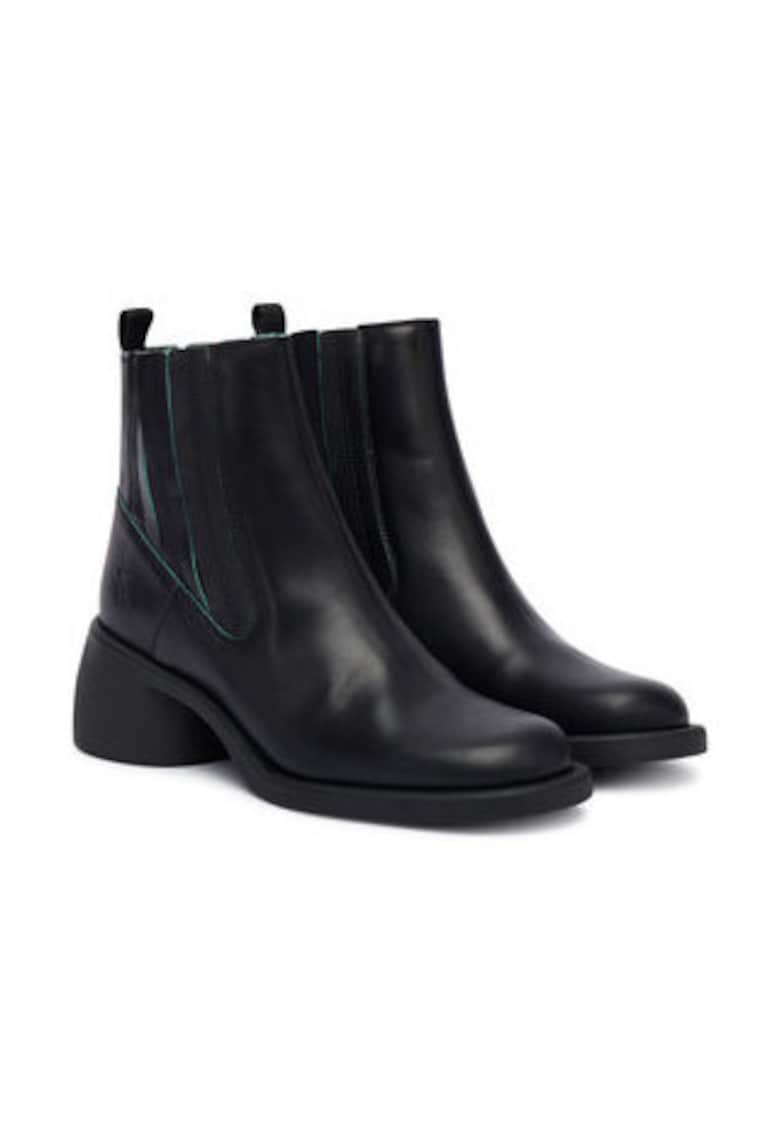 Дамски боти до глезена - 305622464 - естествена кожа - черен Fly London