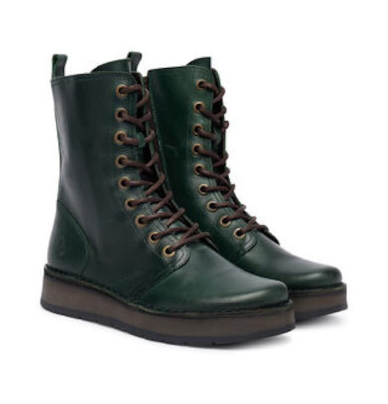 Дамски боти до глезена -  305622587 - естествена кожа - зелен Fly London