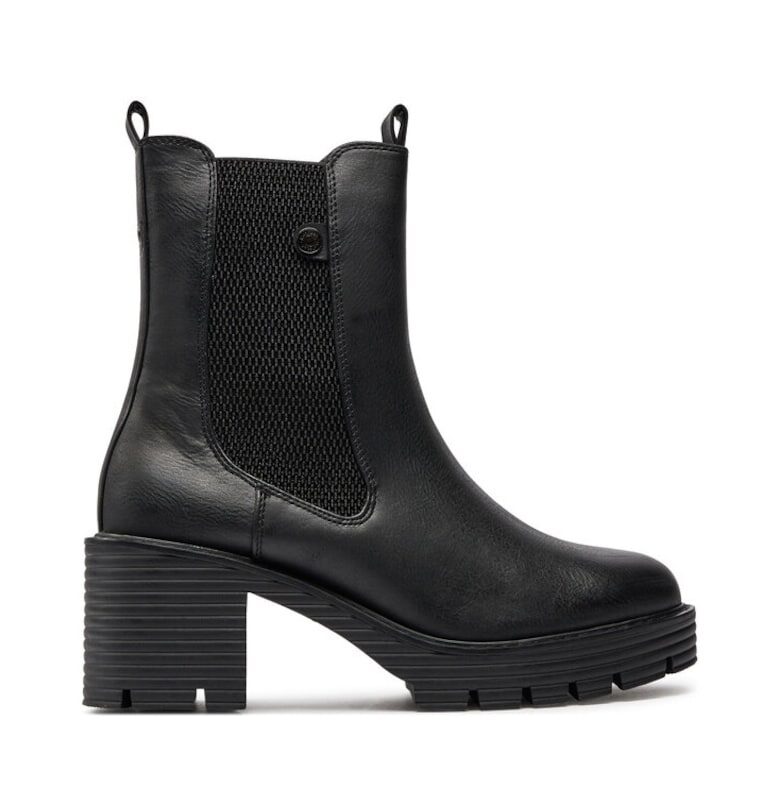 Дамски боти до глезена -  51372 - Екокожа - Черни Refresh