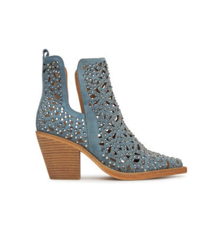 Дамски боти до глезена  V250132 - Естествена кожа - Син - Син ALMA EN PENA