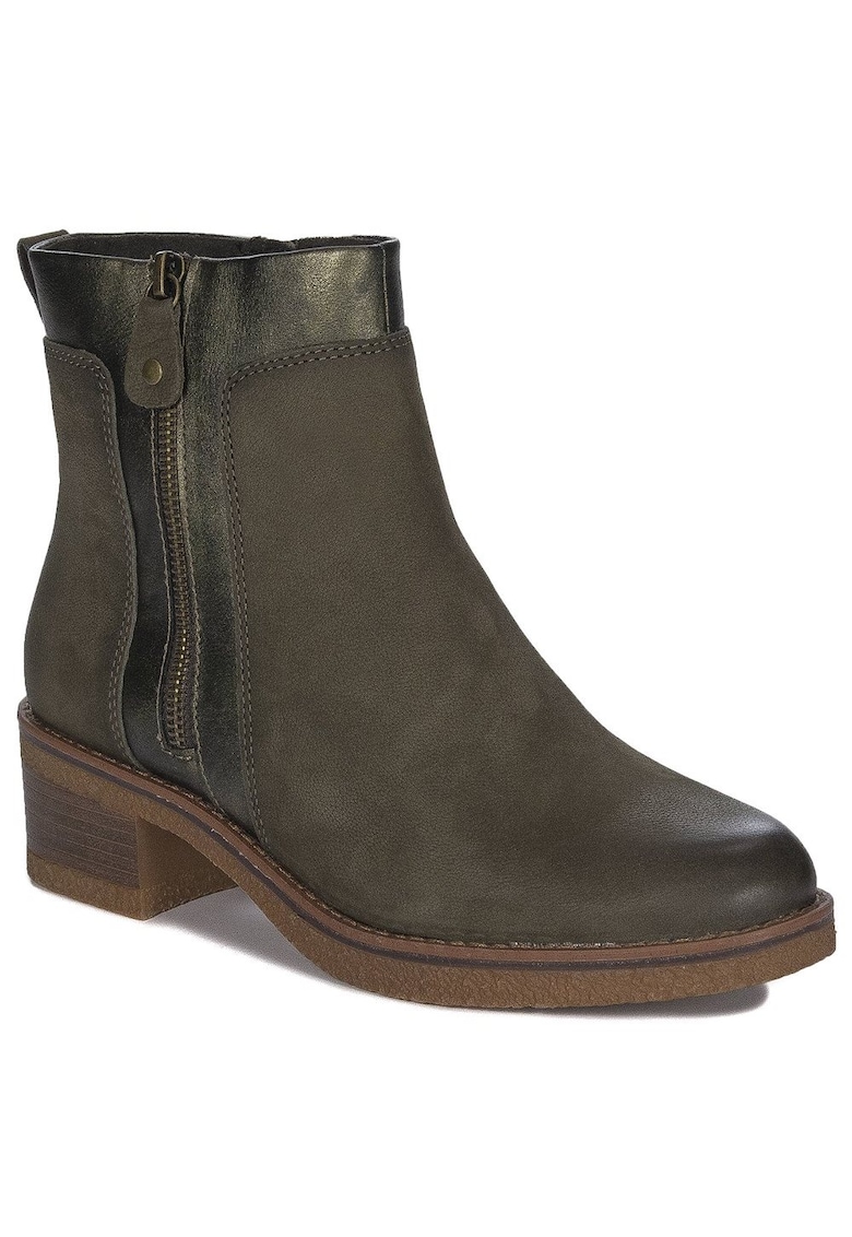 Дамски боти естествена кожа - зелени - елегантен стил - удобни Marco Tozzi