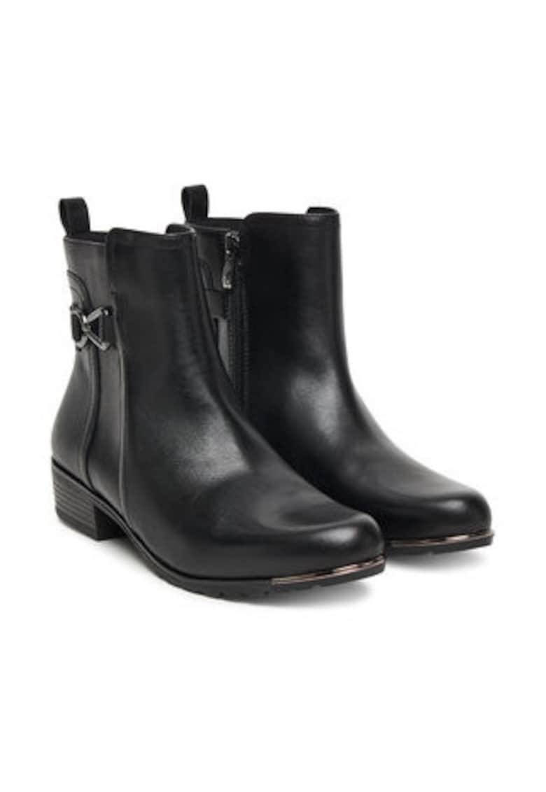 Дамски боти - естествена кожа - черен Caprice