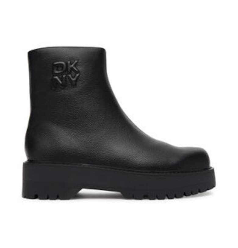 Дамски боти -  от естествена кожа - черен DKNY