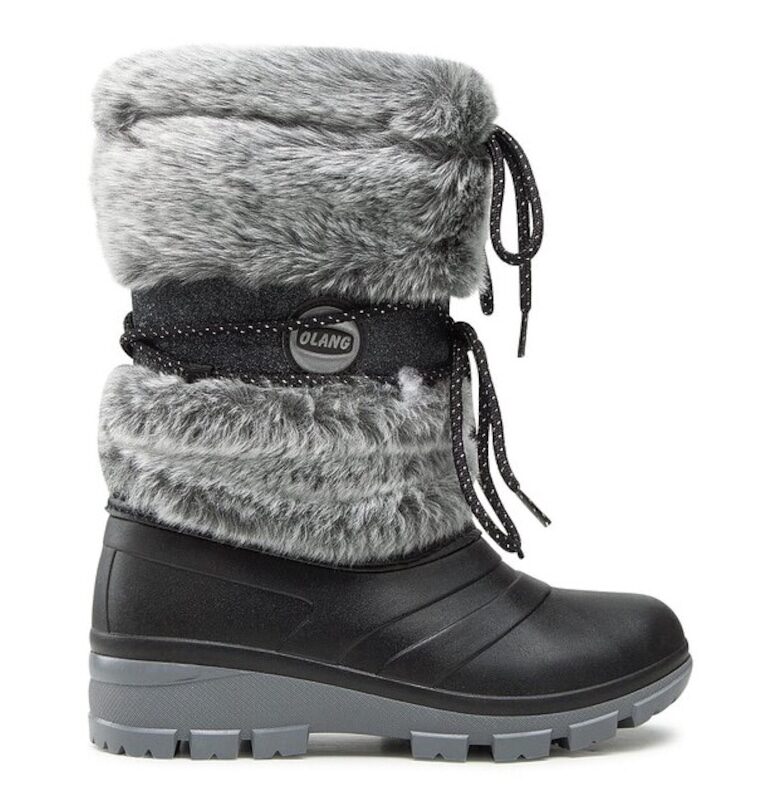 Дамски ботуши -  82020 - Синтетични - Сиви/Черни - Черен/Сив Olang