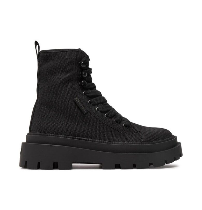 Дамски ботуши -  Текстил - Черни Superga