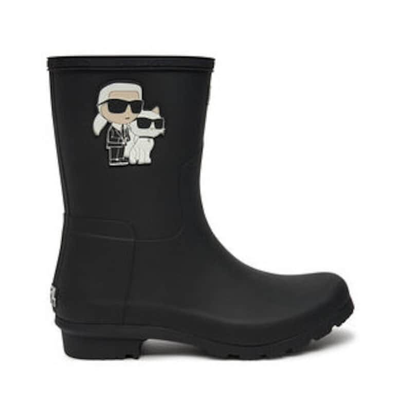 Дамски ботуши Уелингтън -  304502194 - пластмаса - черен Karl Lagerfeld