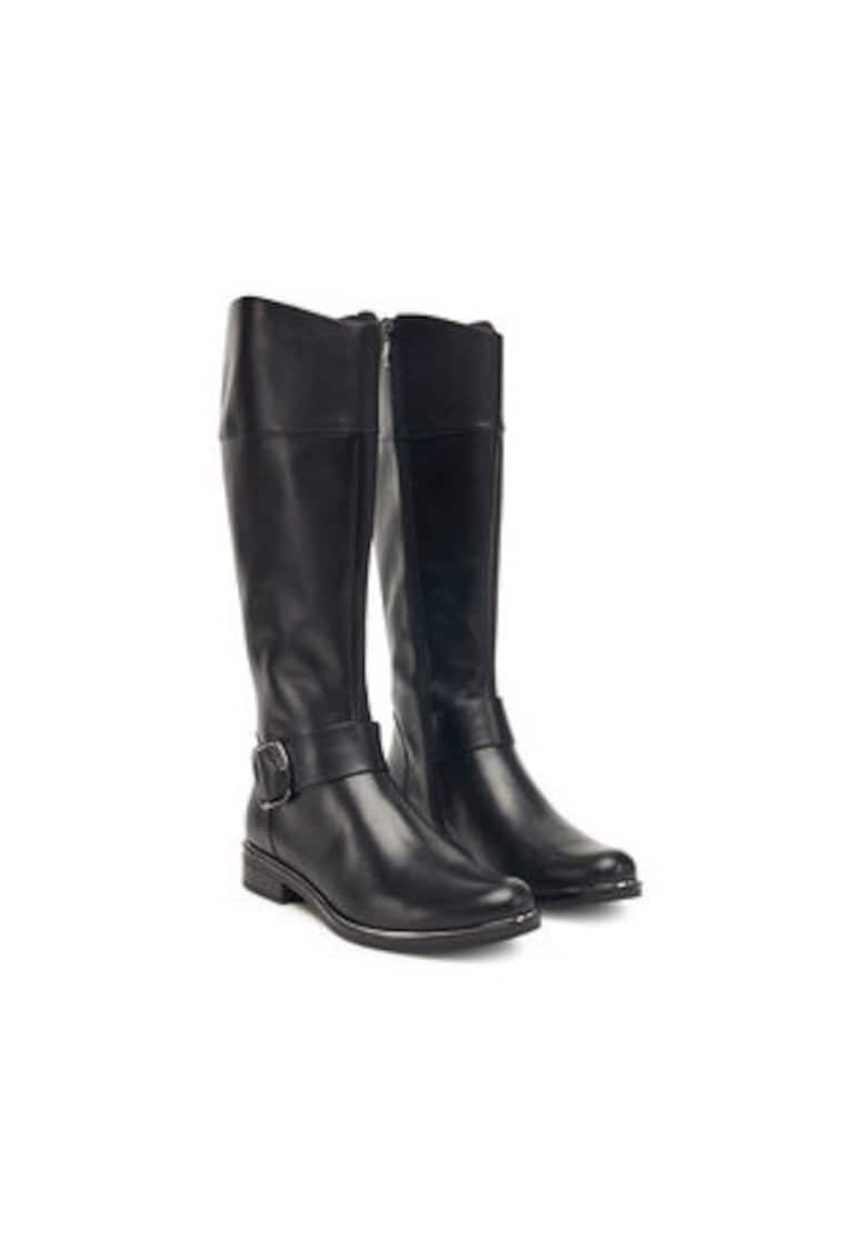 Дамски ботуши естествена кожа - Черен Caprice