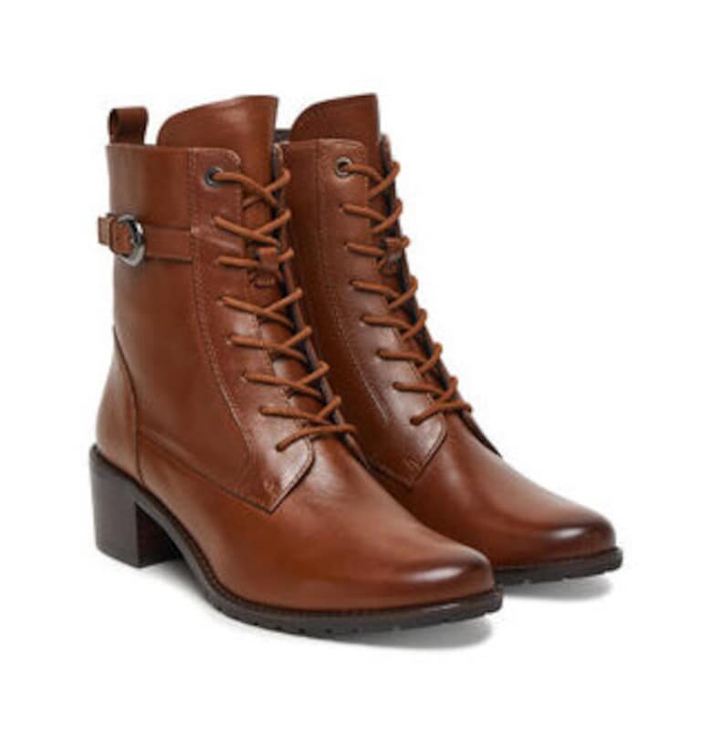 Дамски ботуши  естествена кожа - кафяви - Кафяв Caprice