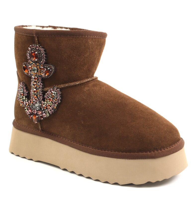 Дамски ботуши стил UGG I251439 - Кафяв ALMA EN PENA
