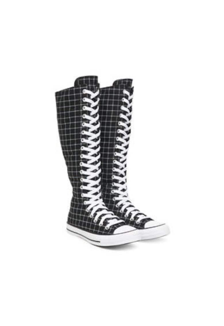 Дамски високи кецове - на карета - текстил - бял/черен Converse