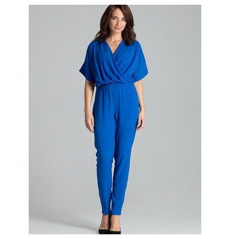 Дамски гащеризон - Ленитиф - сапфирено синьо - кимоно ръкави - ластик - полиестер/вискоза Lenitif