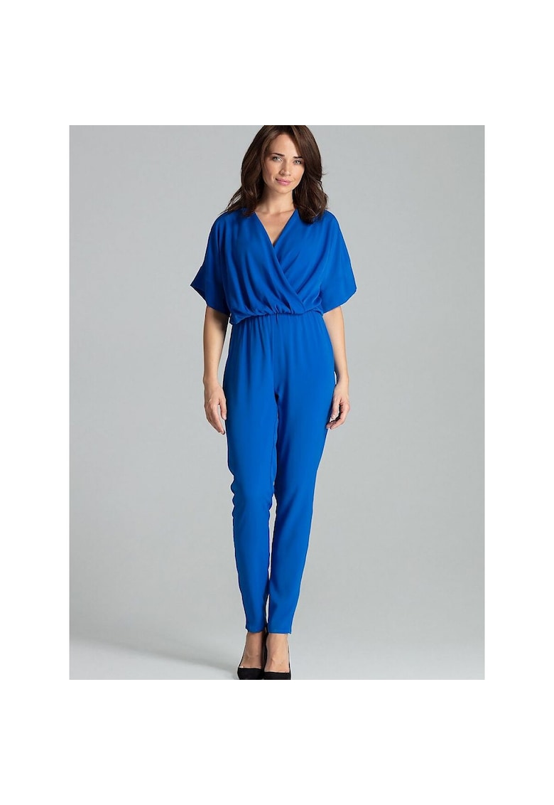 Дамски гащеризон - Ленитиф - сапфирено синьо - кимоно ръкави - ластик - полиестер/вискоза Lenitif