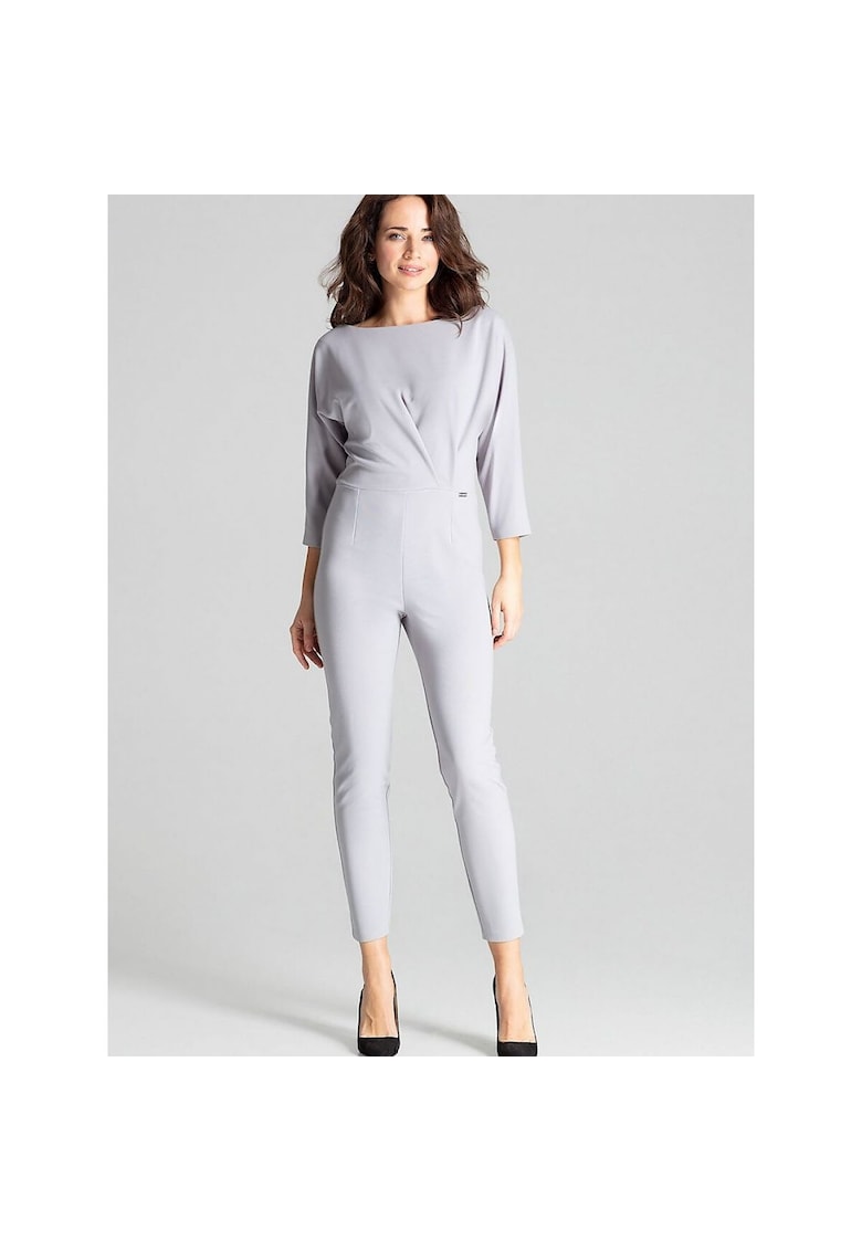 Дамски гащеризон - Ленитиф - сив - 3/4 ръкав - полукръгло деколте - полиестер Lenitif