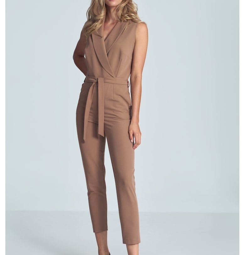 Дамски гащеризон -  без ръкави - кафяв - полиестер Figl