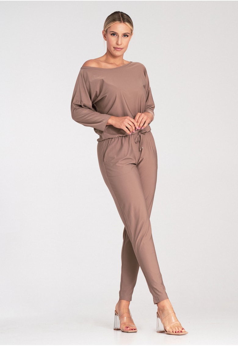 Дамски гащеризон - елегантен - бежов - полиестер - Бежов Figl