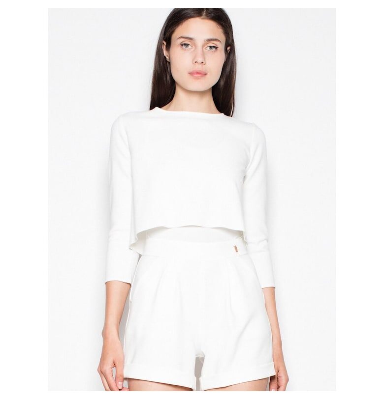 Дамски гащеризон  елегантен - с къси панталонки - дълъг ръкав - бежов - полиестер Venaton