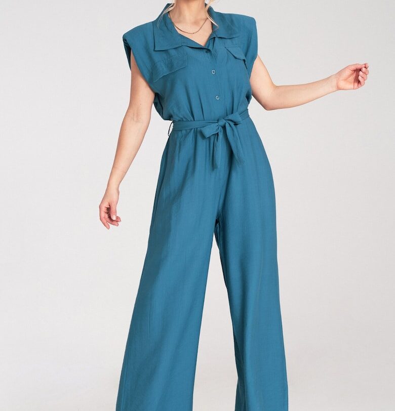 Дамски гащеризон -  елегантен - син - официална материя - Един размер Figl