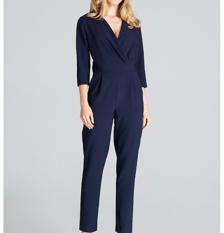 Дамски гащеризон -  елегантен - тъмносин - полиестер Figl