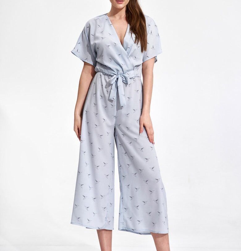 Дамски гащеризон -  кимоно - широк - светло син - полиестер Figl