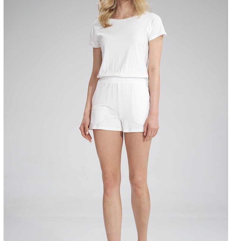 Дамски гащеризон -  къс - бял - вискоза - Figl