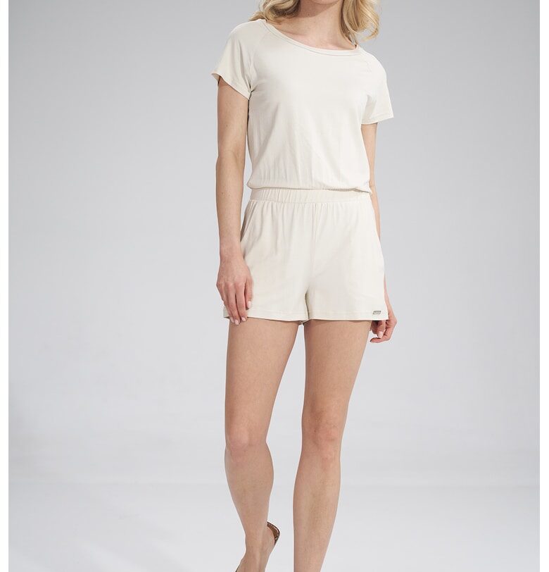 Дамски гащеризон -  къс - бял - вискоза - Figl