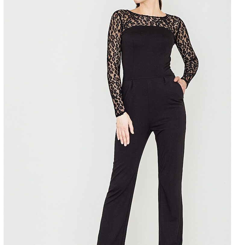 Дамски гащеризон -  черен - вискоза - Lenitif