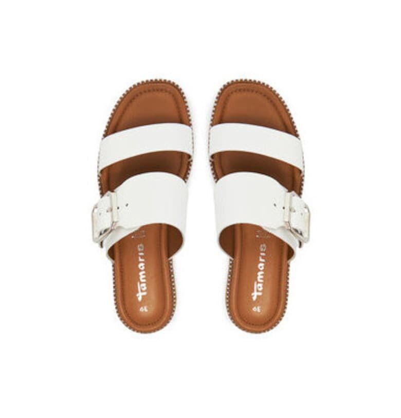 Дамски джапанки - 1-27128-44 -  Естествена кожа - Бял Tamaris