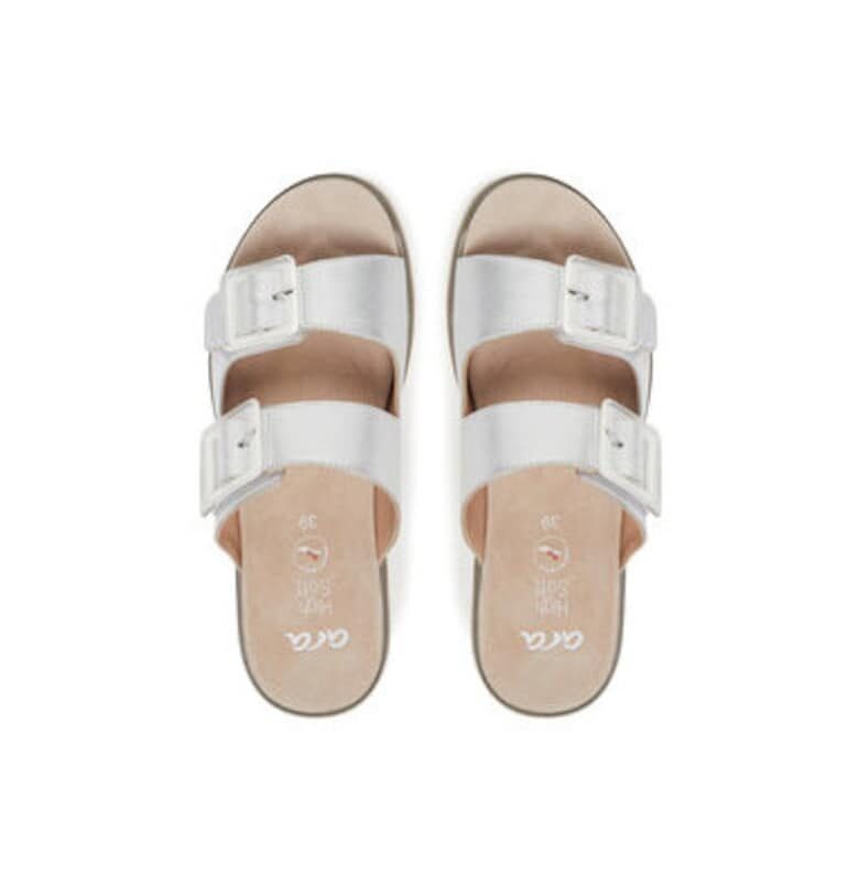 Дамски джапанки - 12-21011-12 -  Естествена кожа - Сребрист Ara