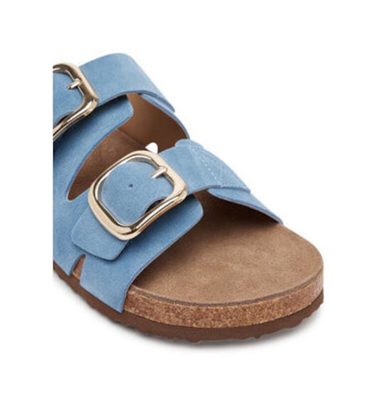 Дамски джапанки - 5-27101-44 802 - S Oliver - Естествена кожа - Син sOliver