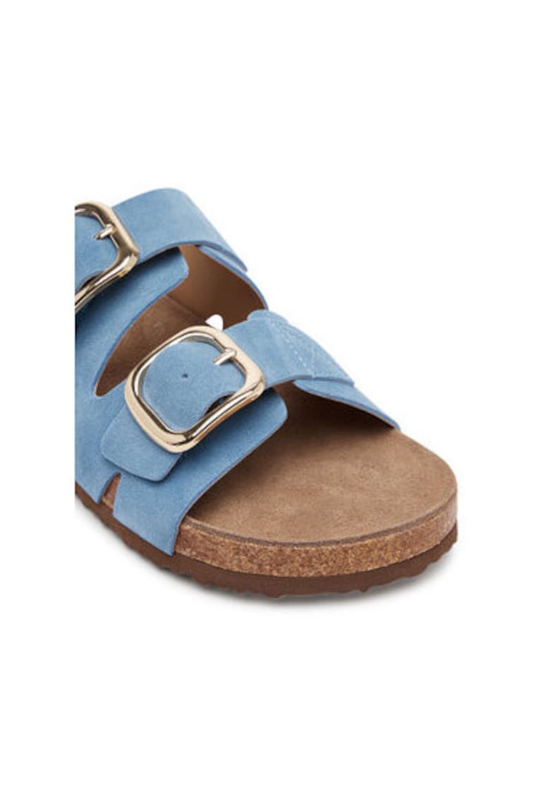 Дамски джапанки - 5-27101-44 802 - S Oliver - Естествена кожа - Син sOliver