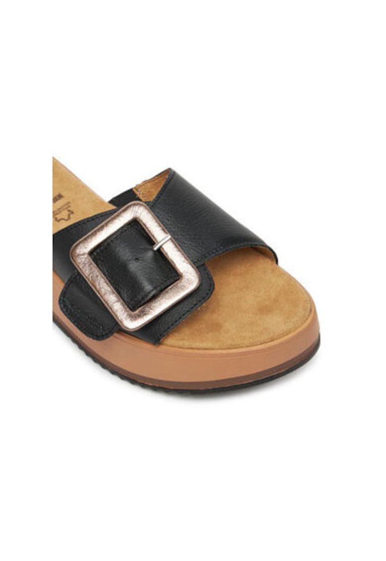 Дамски джапанки - 5-27203-44 022 - S Oliver - Естествена кожа - Черен sOliver