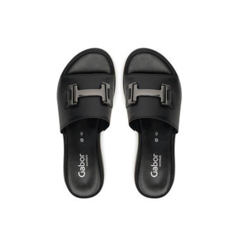 Дамски джапанки - 62.732.67 -  Естествена кожа - Черен Gabor