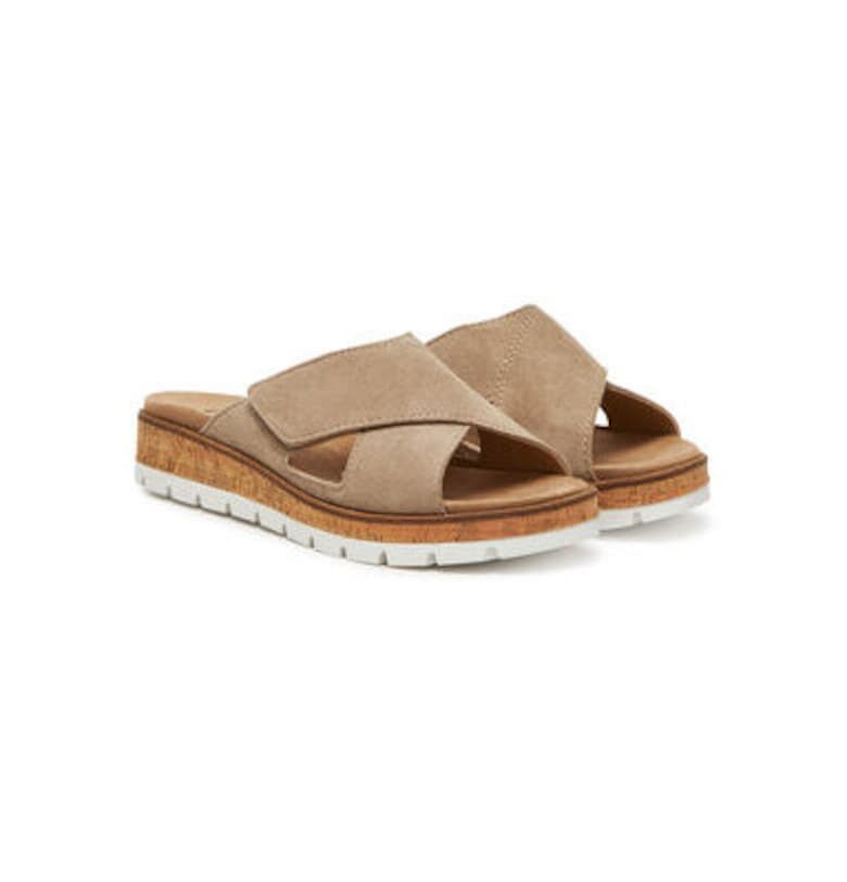 Дамски джапанки - 700673-08 - Удобни - Естествена кожа - Бежов Comfortabel