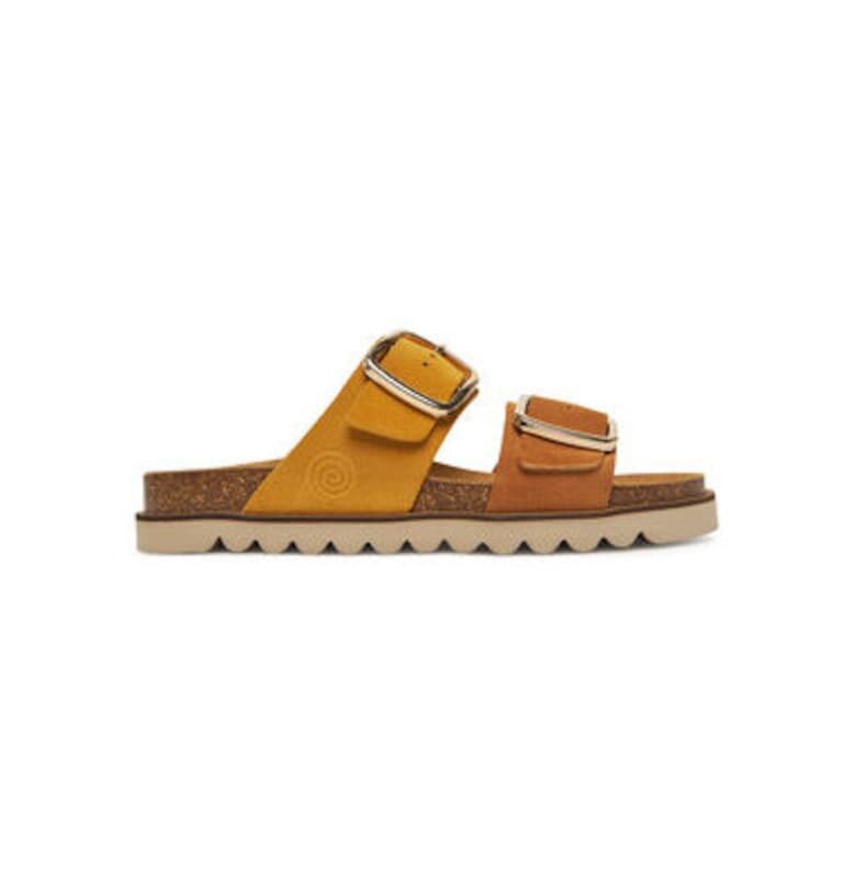 Дамски джапанки - 700683-06 -  Естествена кожа - 36 EU - Кафяви/Жълти - Кафяв/Жълт DrBrinkmann