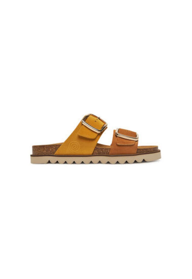 Дамски джапанки - 700683-06 - Естествена кожа - 36 EU - Кафяви/Жълти - Кафяв/Жълт DrBrinkmann