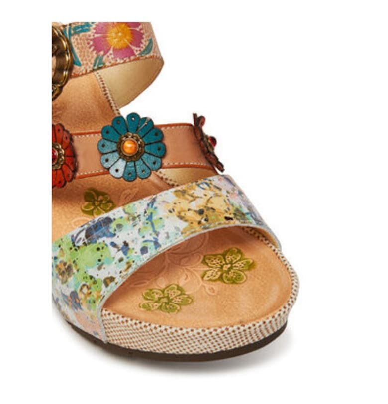 Дамски джапанки - BARRY 30 -  Естествена кожа - Екрю Laura Vita