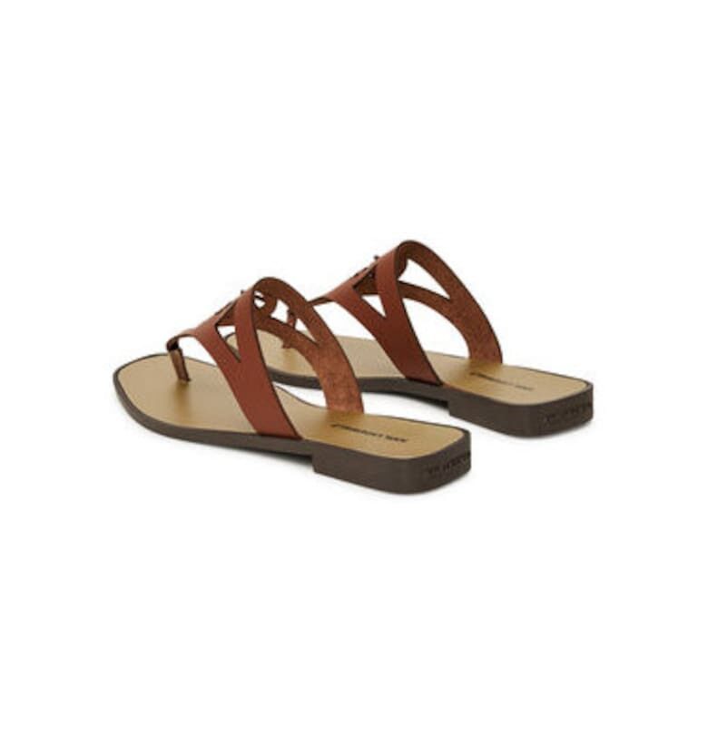 Дамски джапанки  KL80407 - Естествена кожа - Кафяв - Кафяв Karl Lagerfeld